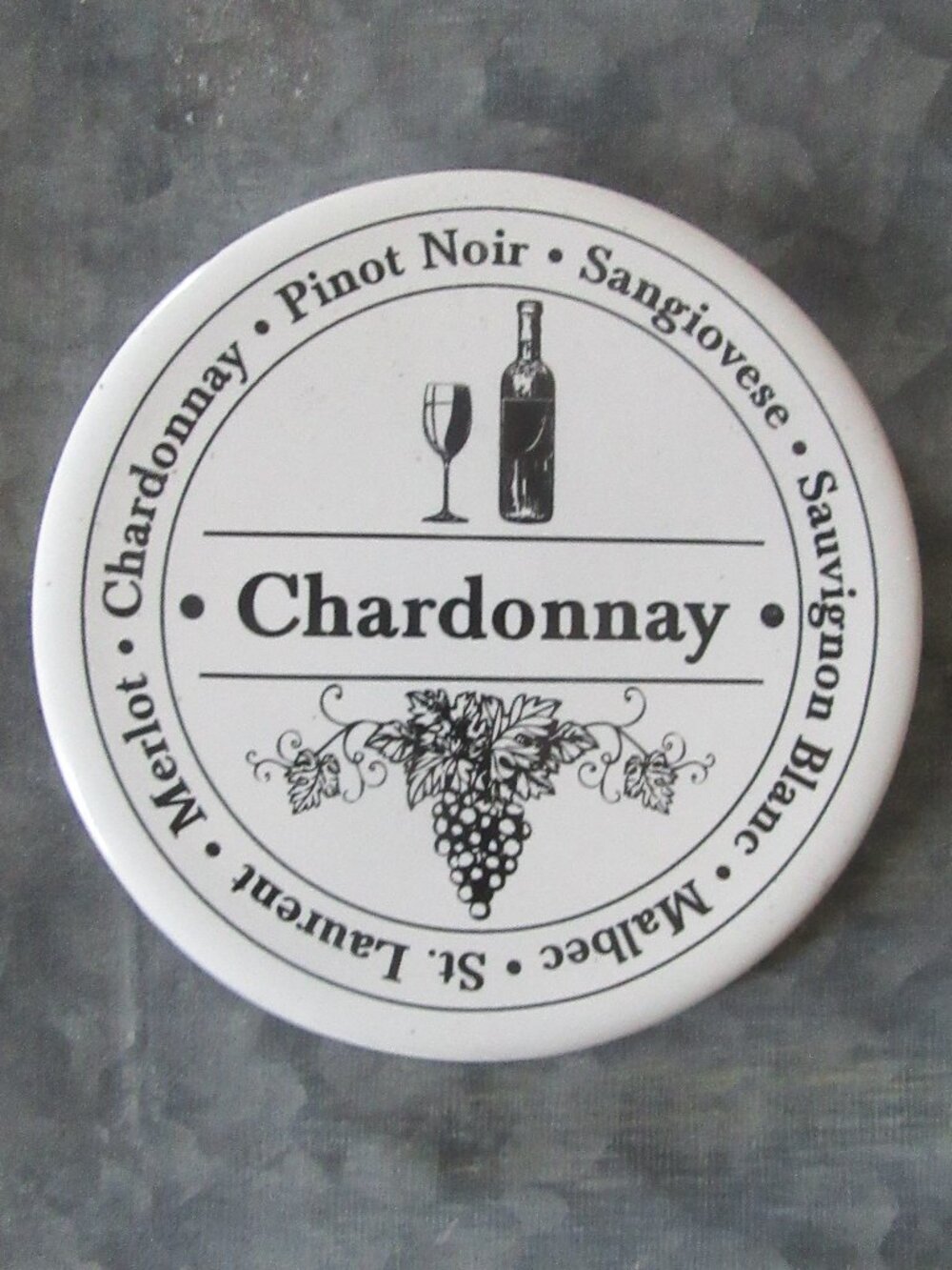 4 ceramic vintage Pier 1 wine themed round coasters never used 4 in. cork back